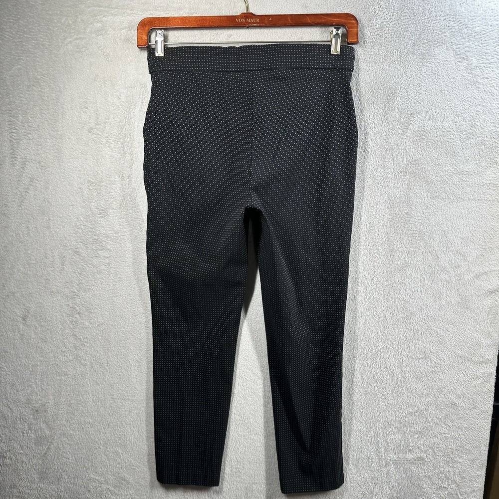 JL JULES & LEOPOLD Pull-On Black Ponte Pants‎ Women's M Micro Dot Ankle Length - Picture 2 of 9